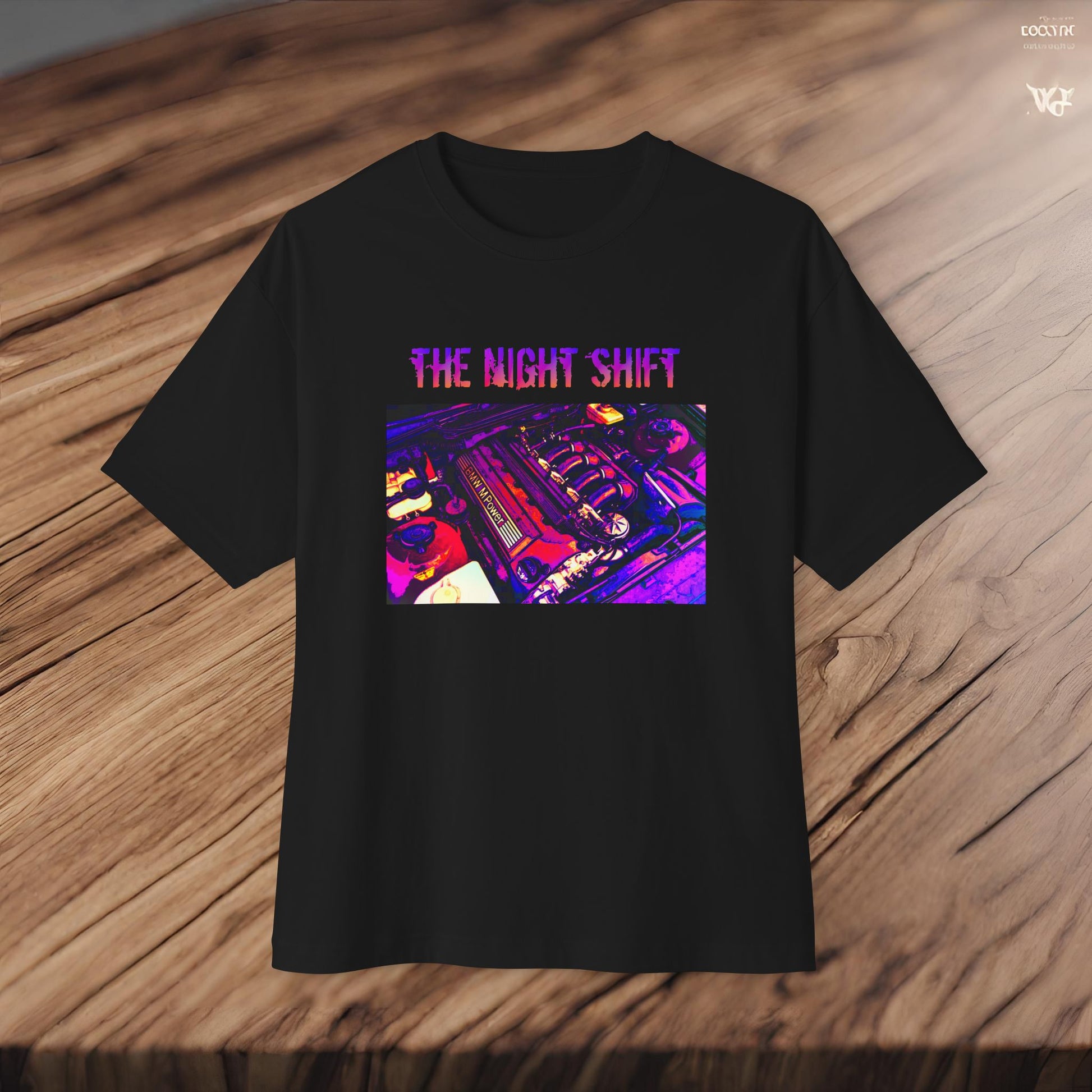 S50B32 Synthwave-Premium, Ultra Soft Unisex Oversized Boxy Tee Printify by The Night Shift Automotive Apparel