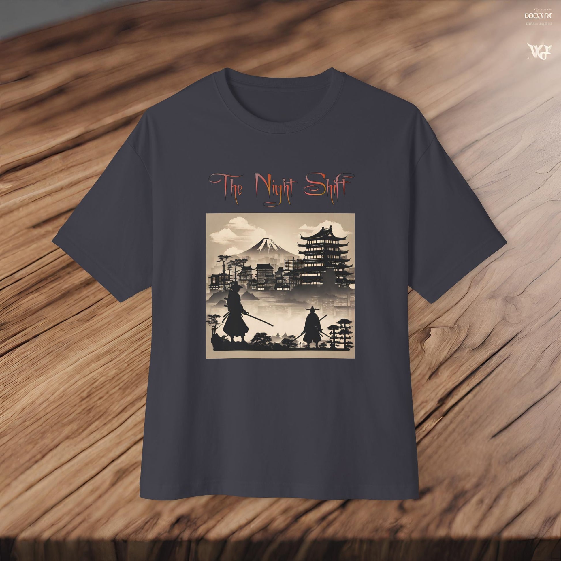 Samurai Silhouette-Premium, Ultra Soft Unisex Oversized Boxy Tee Printify by The Night Shift Automotive Apparel