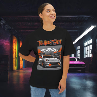 Nissan 370z Nismo- Premium, Ultra Soft Unisex Oversized Boxy Tee Printify by The Night Shift Automotive Apparel
