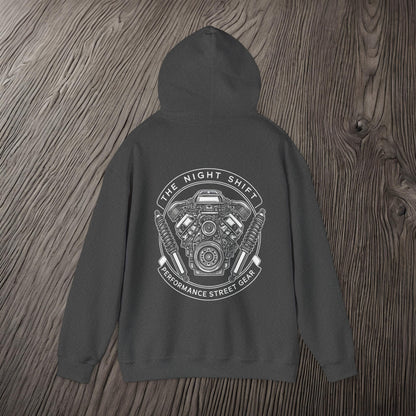 The Night Shift Performance Engine-Ultra Soft, Premium Hoodie Printify by The Night Shift Automotive Apparel