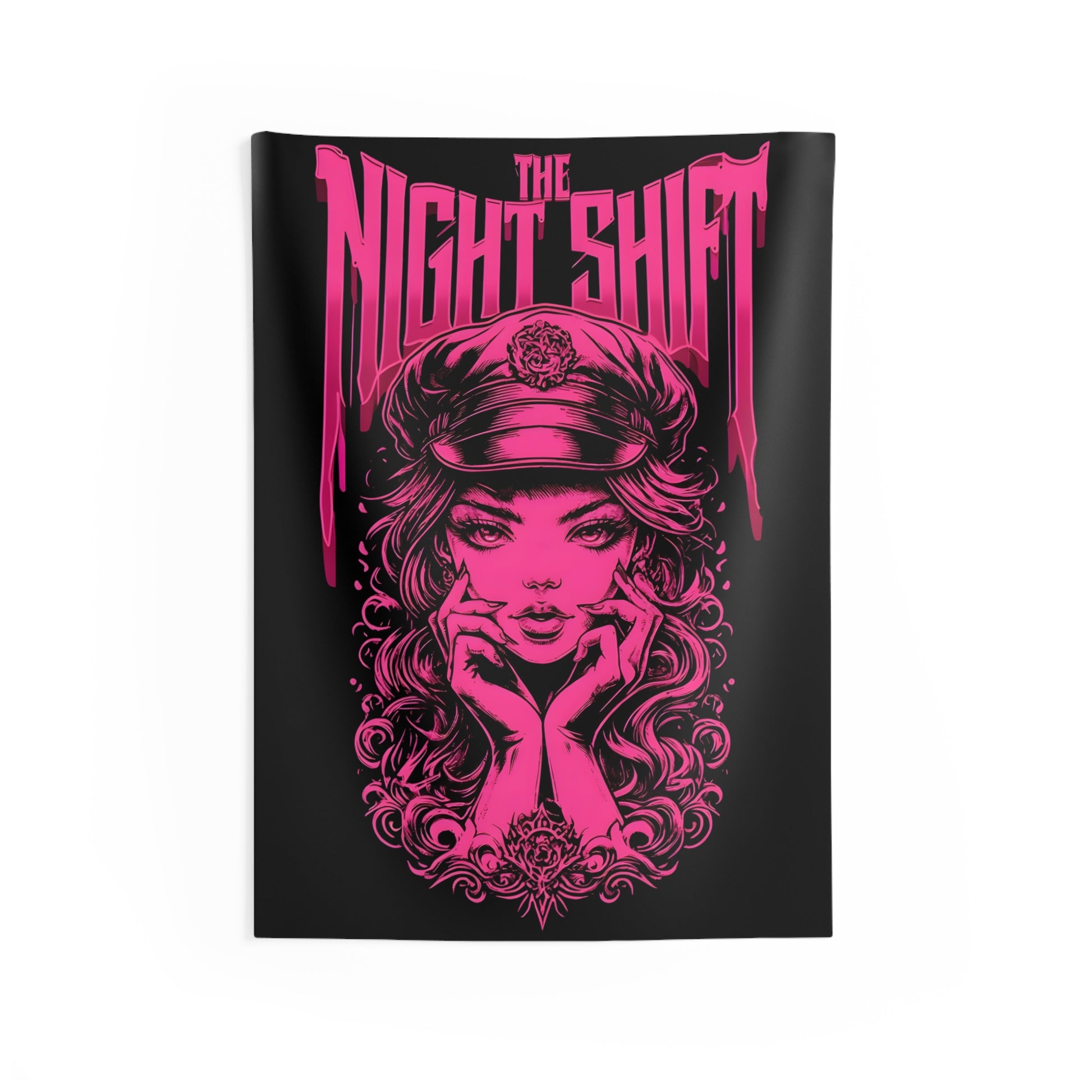 The Night Shift Promo Girl Indoor Wall Tapestries - Shop Banner 26" × 36" Printify by The Night Shift Automotive Apparel
