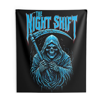 The Night Shift Reaper Indoor Wall Tapestries - Shop Banner 88" × 104" Printify by The Night Shift Automotive Apparel