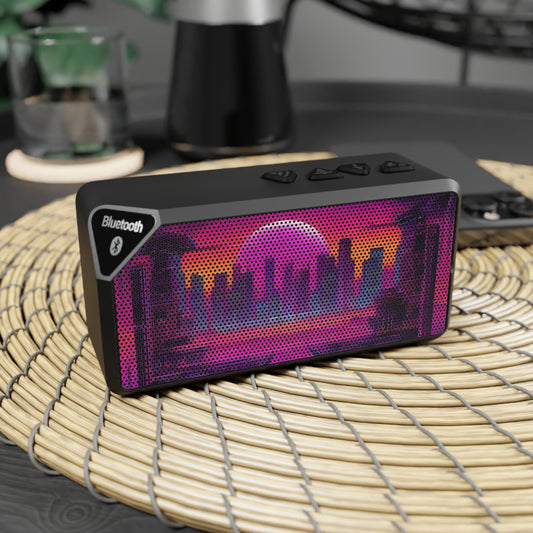 Sunset Synthwave-Jabba Bluetooth Speaker 4.25" x 2.25" Black Printify by The Night Shift Automotive Apparel