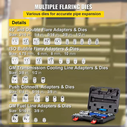 VEVOR Hydraulic Flaring Tool Kit, 45° Double Flaring Tool The Night Shift Performance Street Gear by The Night Shift Automotive Apparel