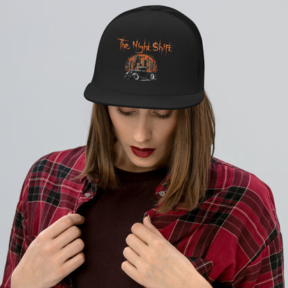 The Night Shift-Embroidered Snapback Trucker Hat The Night Shift Performance Street Gear by The Night Shift Automotive Apparel