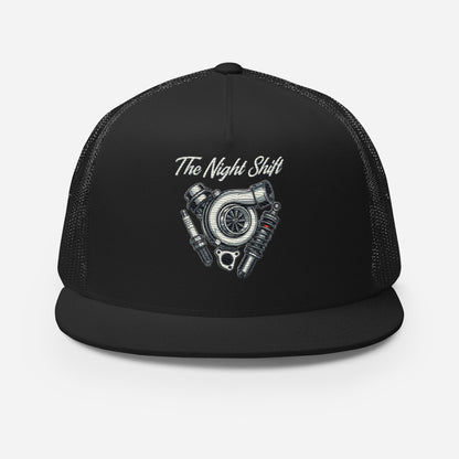 The Night Shit-Embroidered Snapback Trucker Hat The Night Shift Performance Street Gear by The Night Shift Automotive Apparel