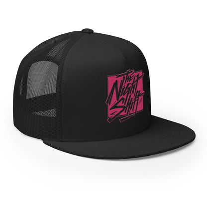 The Night Shift-Embroidered Mesh Snapback Trucker Hat The Night Shift Performance Street Gear by The Night Shift Automotive Apparel