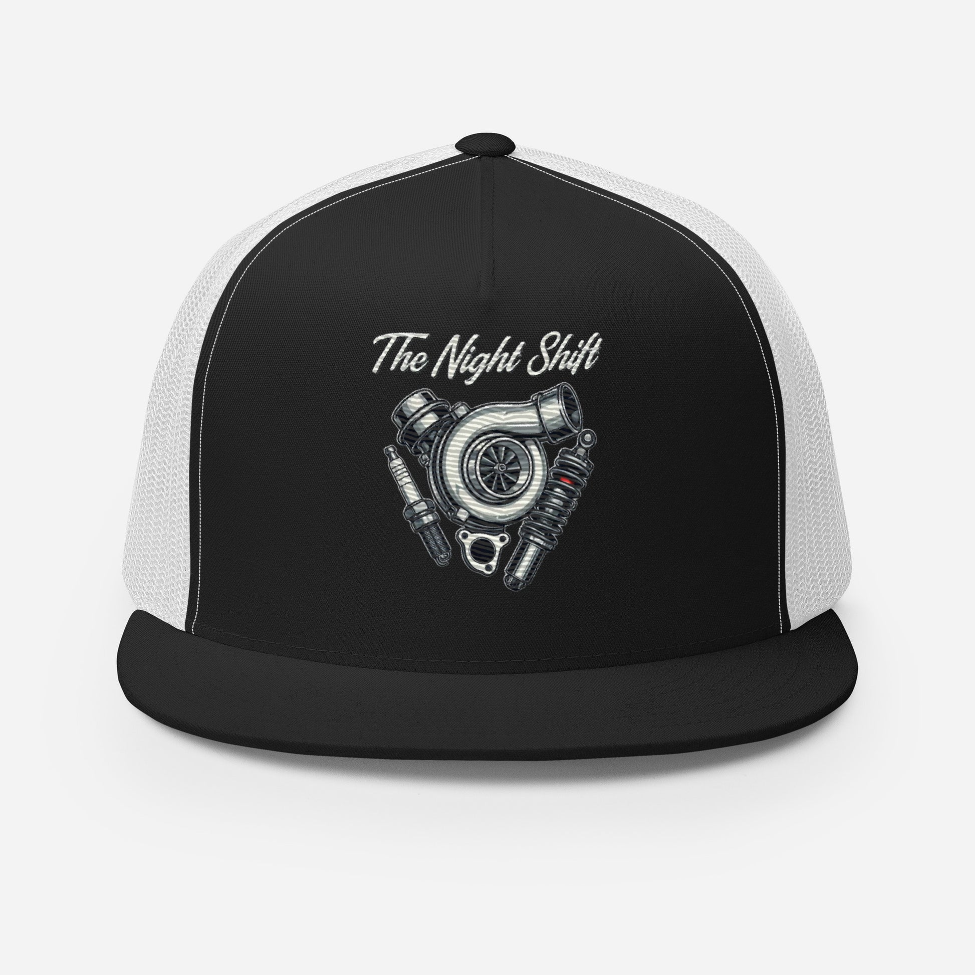 The Night Shit-Embroidered Snapback Trucker Hat The Night Shift Performance Street Gear by The Night Shift Automotive Apparel