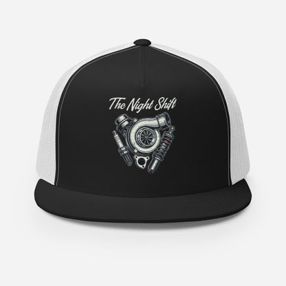 The Night Shit-Embroidered Snapback Trucker Hat The Night Shift Performance Street Gear by The Night Shift Automotive Apparel