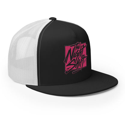 The Night Shift-Embroidered Mesh Snapback Trucker Hat The Night Shift Performance Street Gear by The Night Shift Automotive Apparel