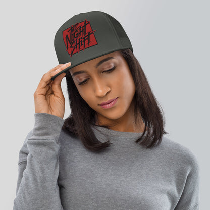 The Night Shift-Embroidered Mesh Snapback Trucker Hat The Night Shift Performance Street Gear by The Night Shift Automotive Apparel