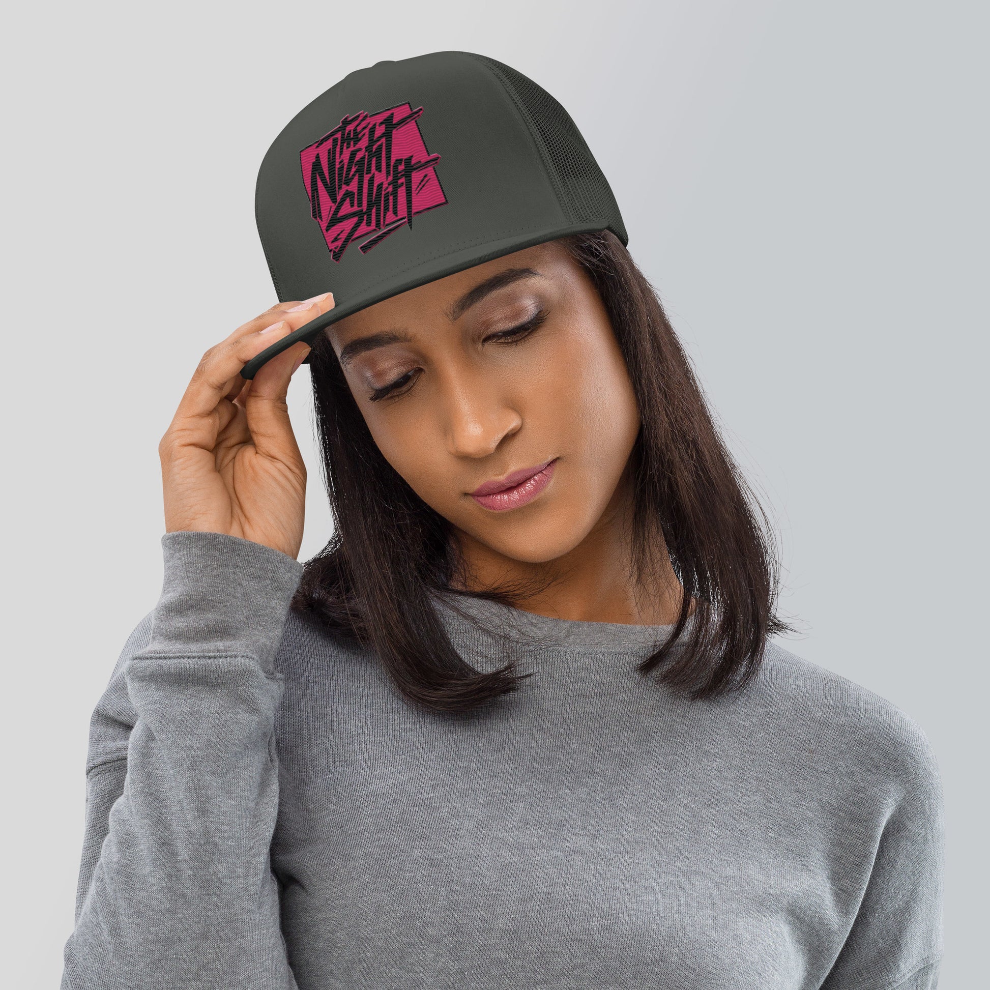 The Night Shift-Embroidered Mesh Snapback Trucker Hat The Night Shift Performance Street Gear by The Night Shift Automotive Apparel