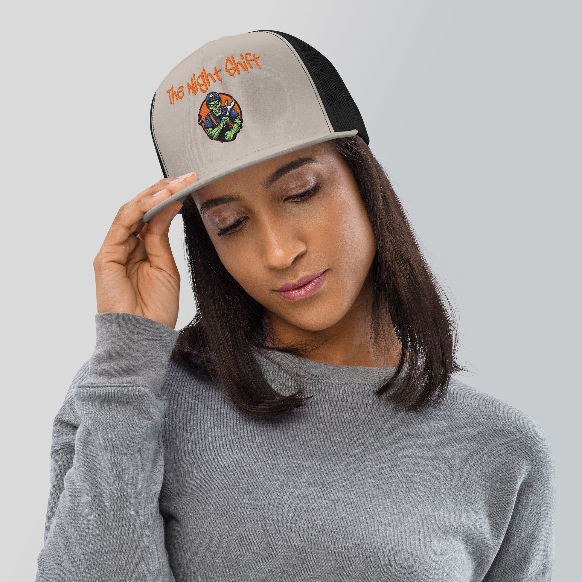Don't Stop Till You Drop-Embroidered Snapback Trucker Hat The Night Shift Performance Street Gear by The Night Shift Automotive Apparel