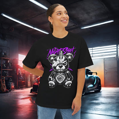 The Night Shift Tattered Teddy-Premium, Ultra Soft Unisex Oversized Boxy Tee Printify by The Night Shift Automotive Apparel