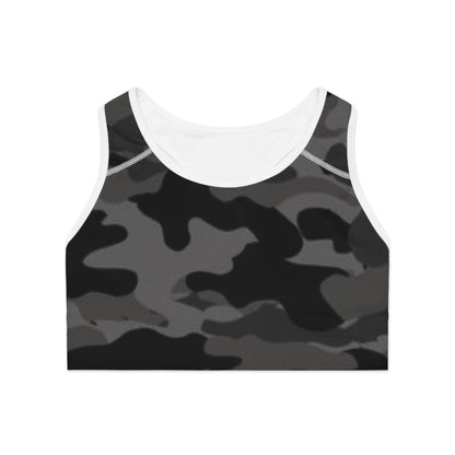 Women's Sports Bra White stitching Printify by The Night Shift Automotive Apparel