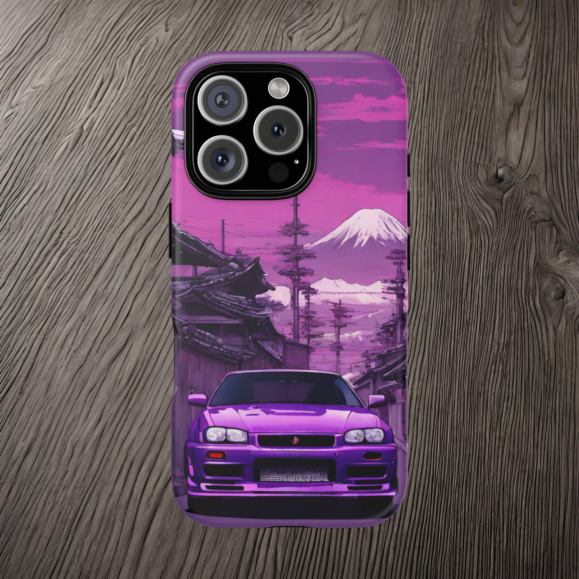 Nissan Skyline R34 Mt Fuji-Dual Layer Ultra Tough Phone Case Printify by The Night Shift Automotive Apparel