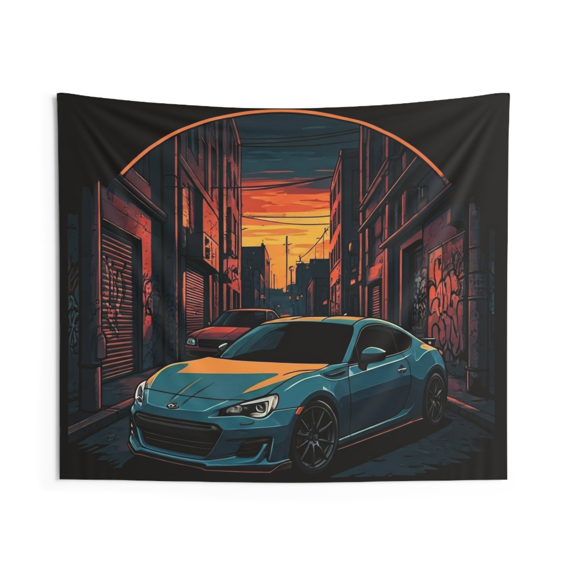 Toyota GT86 Indoor Wall Tapestries - Shop Banner 60" × 50" Printify by The Night Shift Automotive Apparel