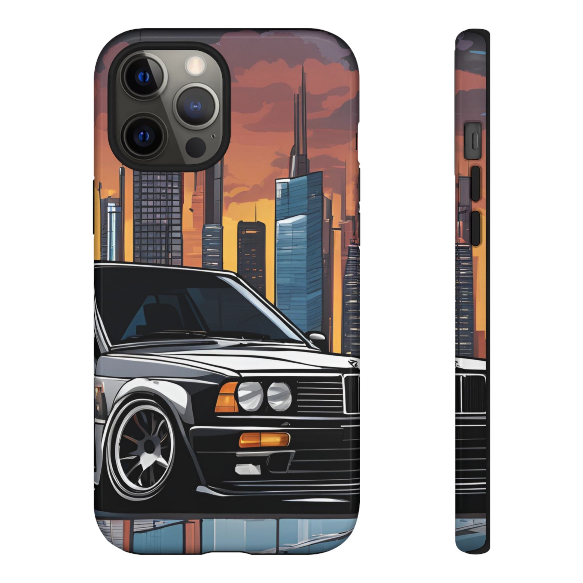BMW E30 M3-Dual Layer Ultra Tough Phone Case iPhone 12 Pro Max Glossy Printify by The Night Shift Automotive Apparel