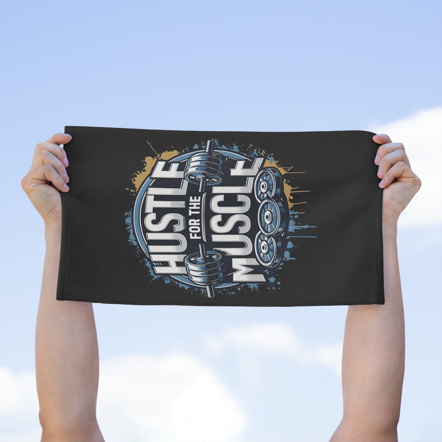 Hustle For The Muscle-Gym Towel (11x18) Printify by The Night Shift Automotive Apparel