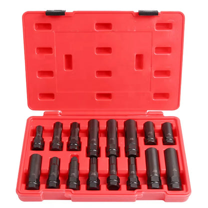 16 Pcs Aftermarket Car Wheel Lock Key Master Set-Wheel Lock Removal Tool Kit The Night Shift Performance Street Gear by The Night Shift Automotive Apparel