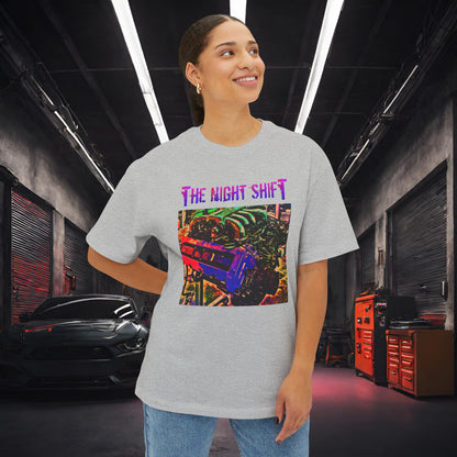 VH45DE Synthwave-Premium, Ultra Soft Unisex Oversized Boxy Tee Printify by The Night Shift Automotive Apparel
