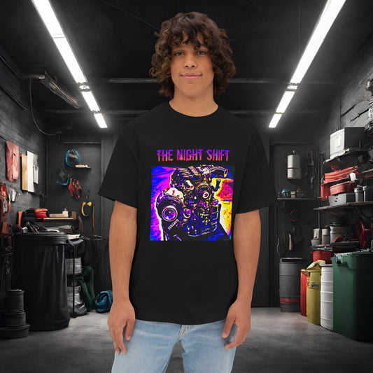 13B-REW Synthwave-Premium, Ultra Soft Unisex Oversized Boxy Tee Black Printify by The Night Shift Automotive Apparel