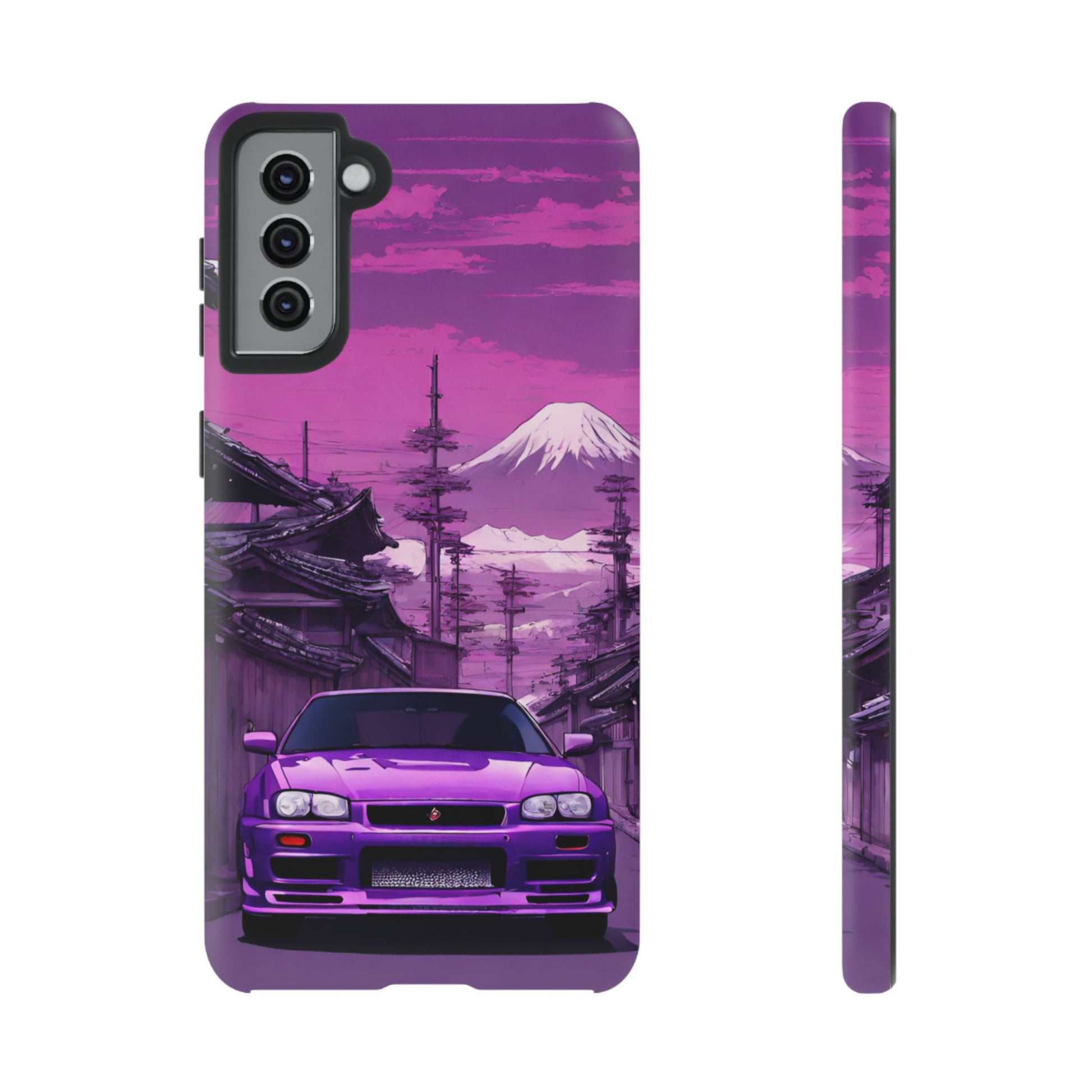 Nissan Skyline R34 Mt Fuji-Dual Layer Ultra Tough Phone Case Samsung Galaxy S21 Plus Matte Printify by The Night Shift Automotive Apparel