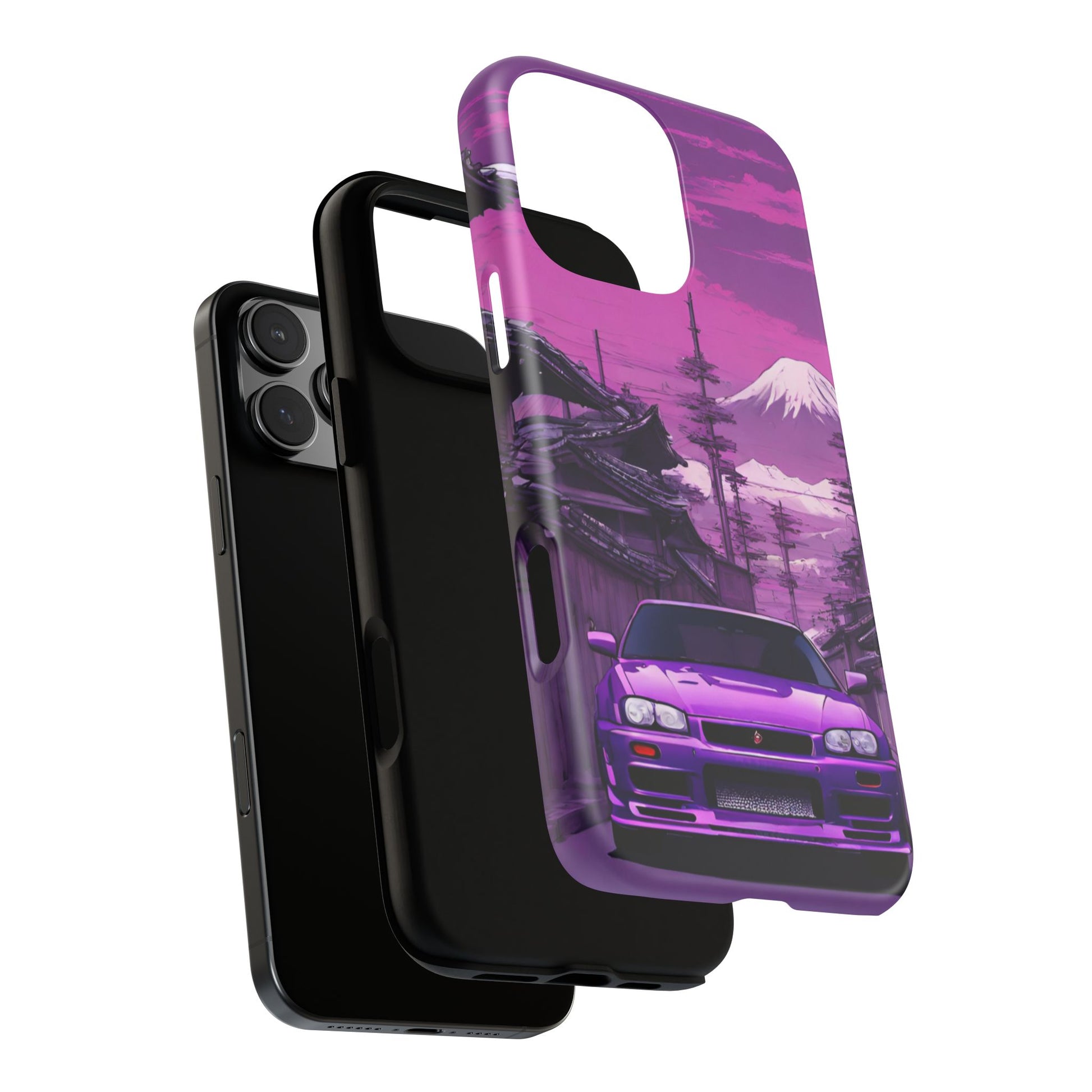 Nissan Skyline R34 Mt Fuji-Dual Layer Ultra Tough Phone Case Printify by The Night Shift Automotive Apparel