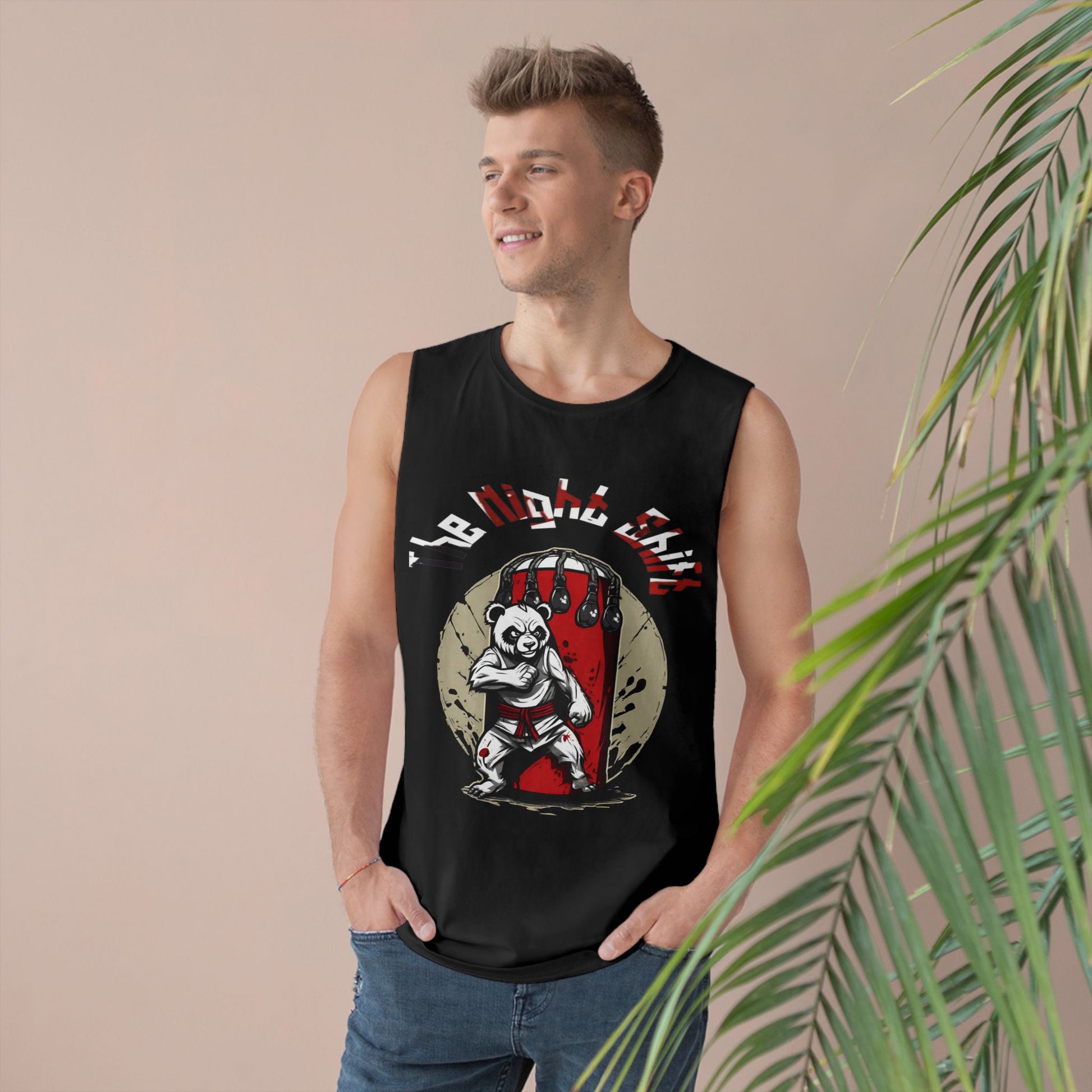 Karate Panda - Premium Unisex Barnard Tank Top Printify by The Night Shift Automotive Apparel