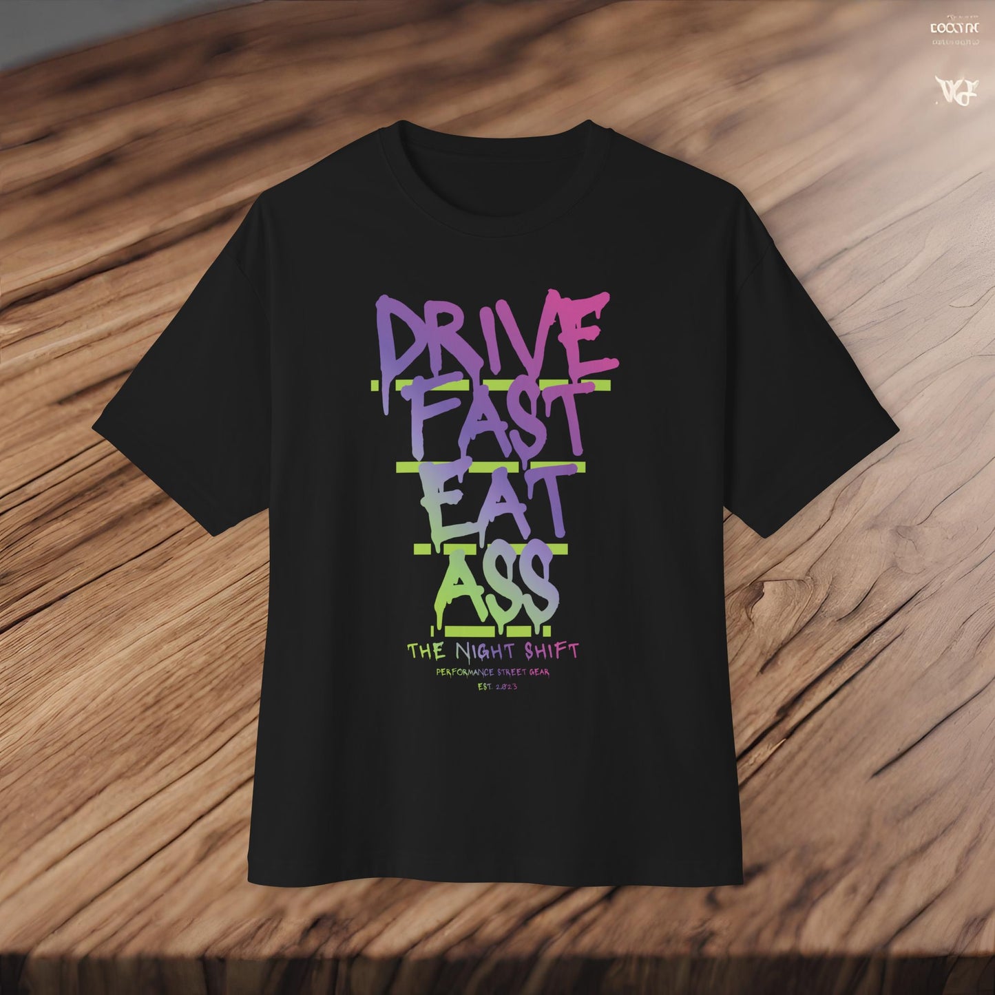Drive Fast, Eat Ass-Premium, Ultra Soft Unisex Oversized Boxy Tee