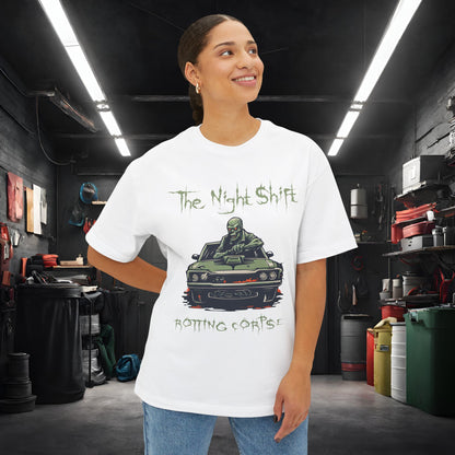 Rotting Corpse Zombie-Premium, Ultra Soft Unisex Oversized Boxy Tee Printify by The Night Shift Automotive Apparel