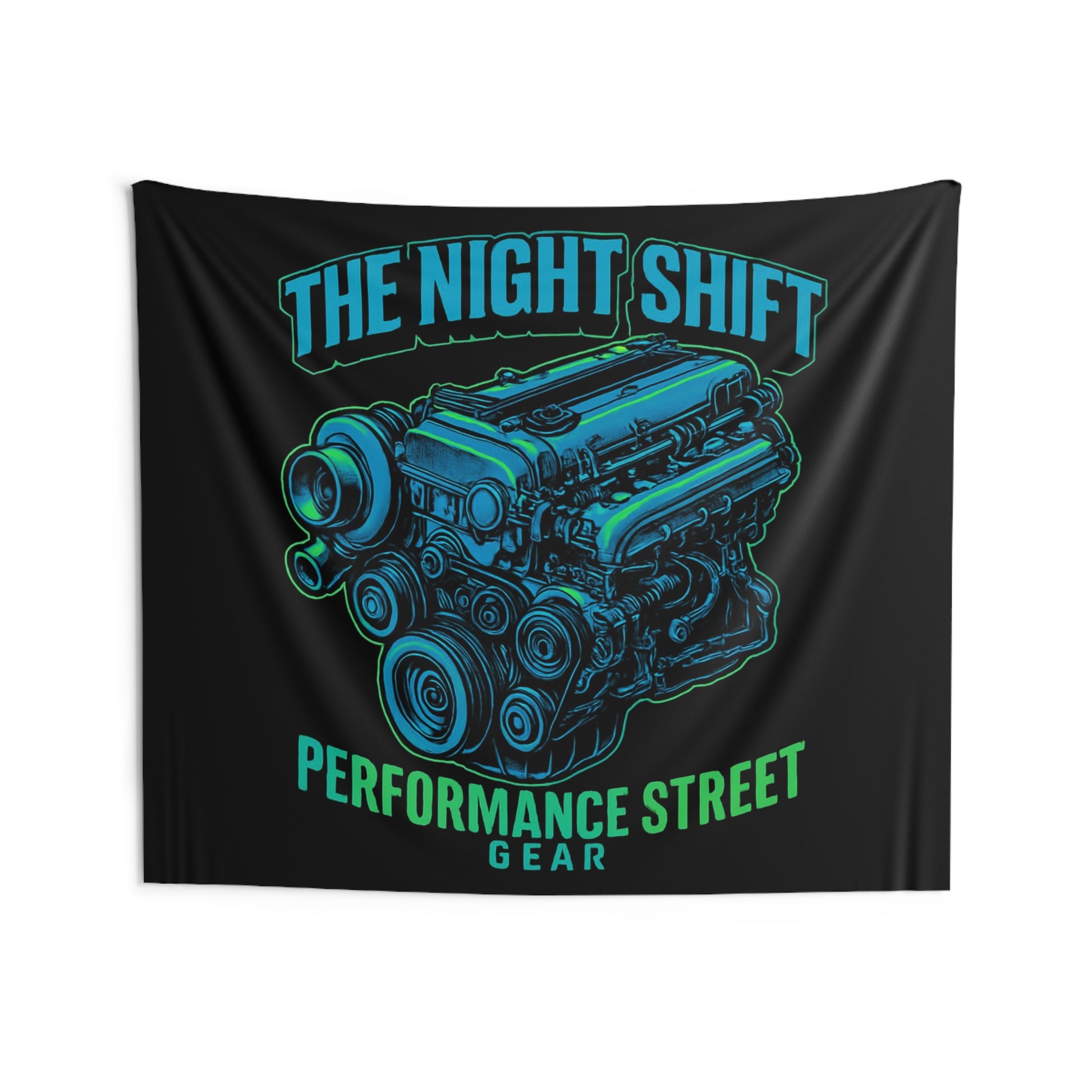 The Night Shift Indoor Wall Tapestries - Shop Banner 80" × 68" Printify by The Night Shift Automotive Apparel