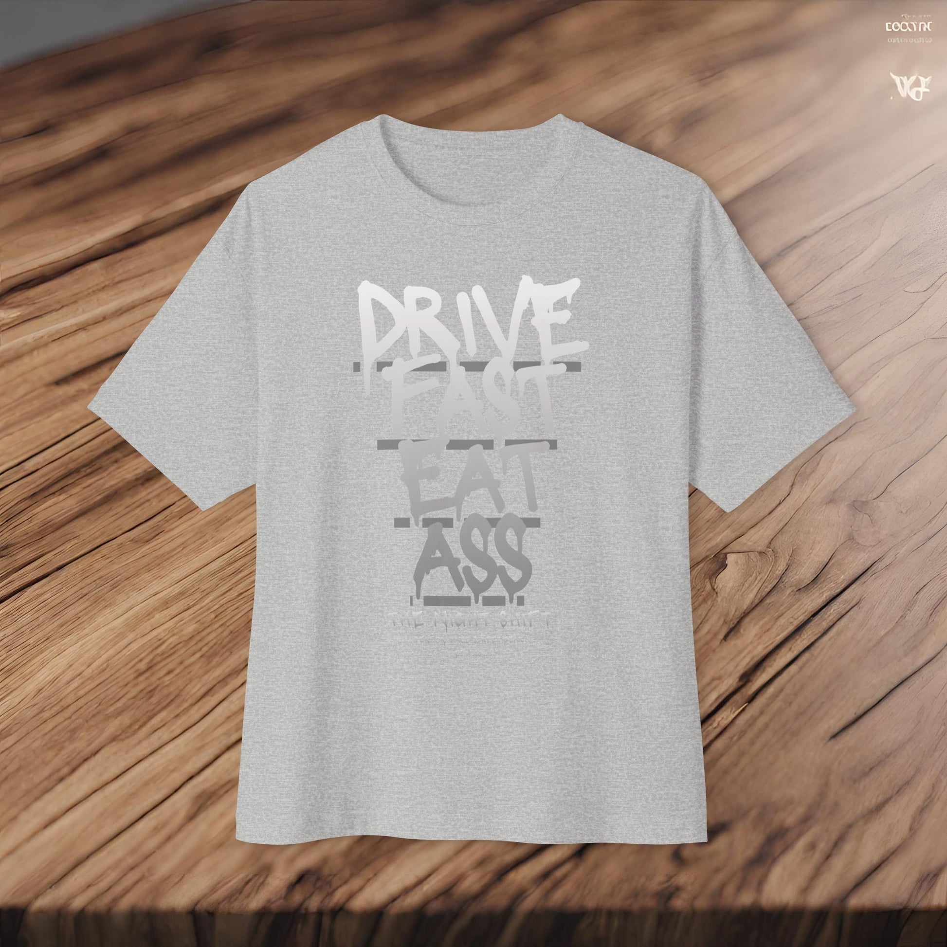 Drive Fast, Eat Ass-Premium, Ultra Soft Unisex Oversized Boxy Tee Printify by The Night Shift Automotive Apparel
