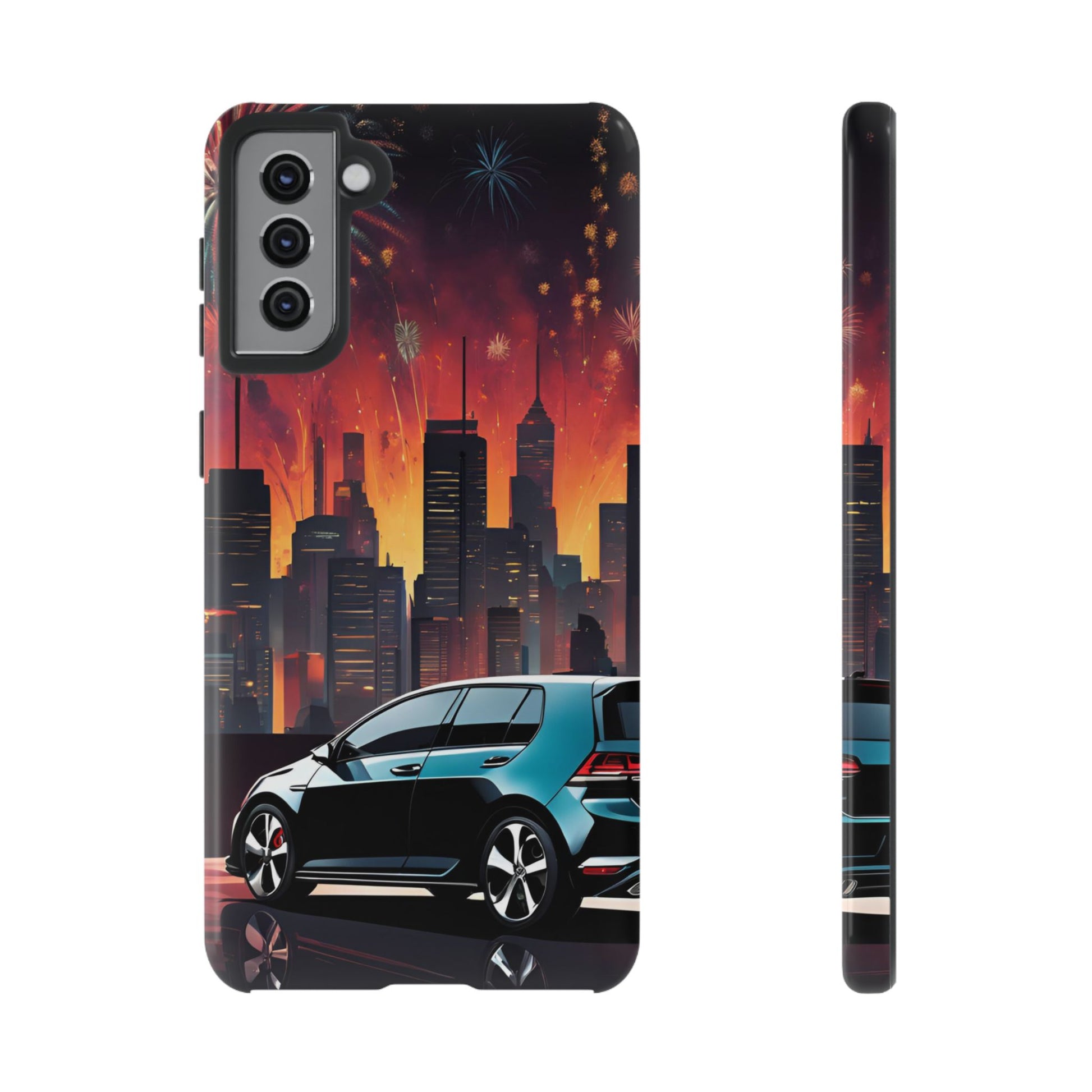 Volkswagon Golf GTI Fireworks-Dual Layer Ultra Tough Phone Case Samsung Galaxy S21 Plus Glossy Printify by The Night Shift Automotive Apparel