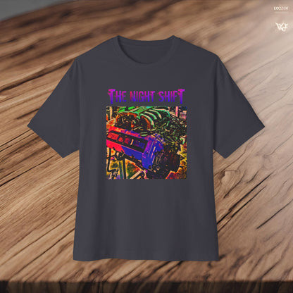 VH45DE Synthwave-Premium, Ultra Soft Unisex Oversized Boxy Tee Printify by The Night Shift Automotive Apparel