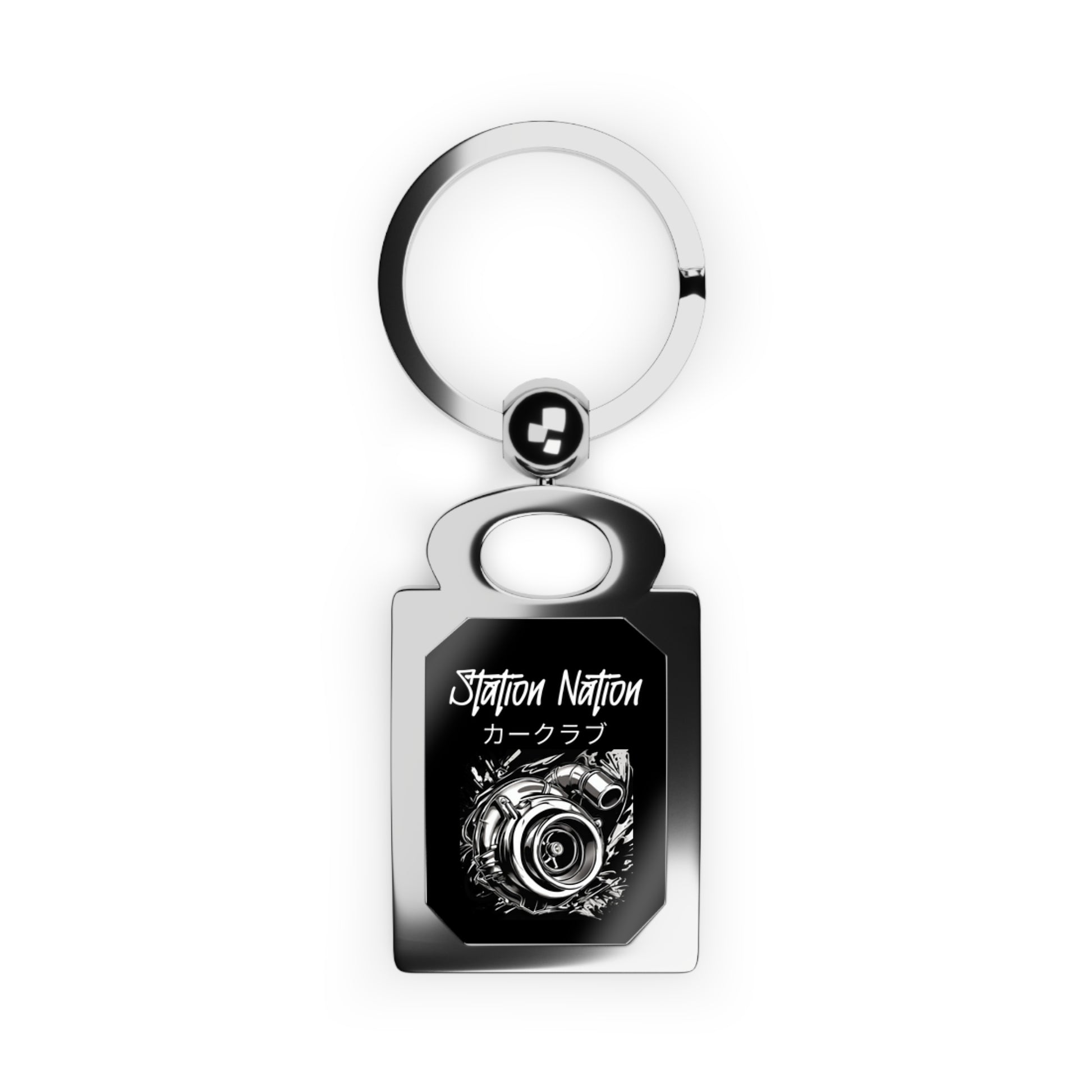 Station Nation Keychain One size Glossy Silver Printify by The Night Shift Automotive Apparel
