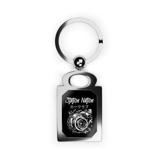Station Nation Keychain One size Glossy Silver Printify by The Night Shift Automotive Apparel