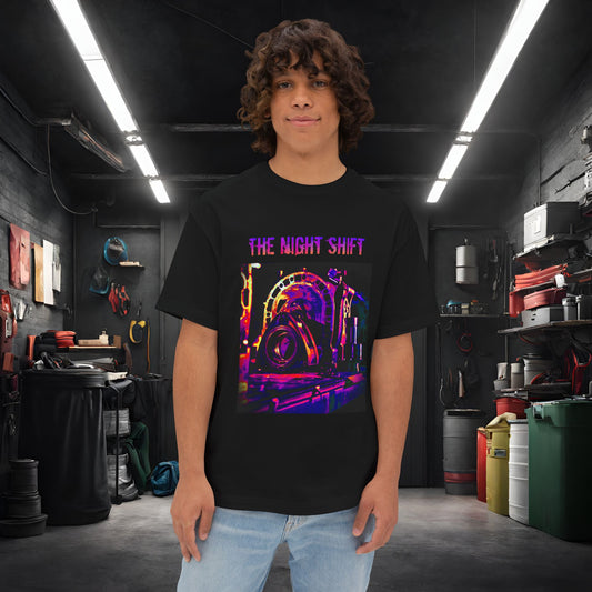 13B-REW Synthwave-Premium, Ultra Soft Unisex Oversized Boxy Tee Black Printify by The Night Shift Automotive Apparel