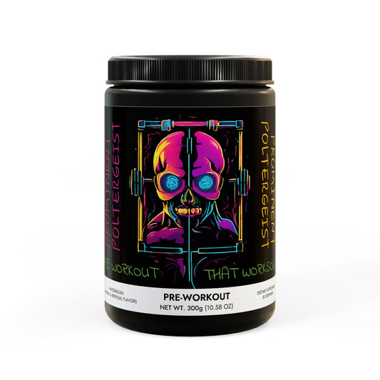 Prominent Poltergeist - Pre-Workout Supplement (Watermelon) (300g, 10.58oz) Black jar + lid Watermelon NET WT 10.58 OZ (300g) Printify by The Night Shift Automotive Apparel