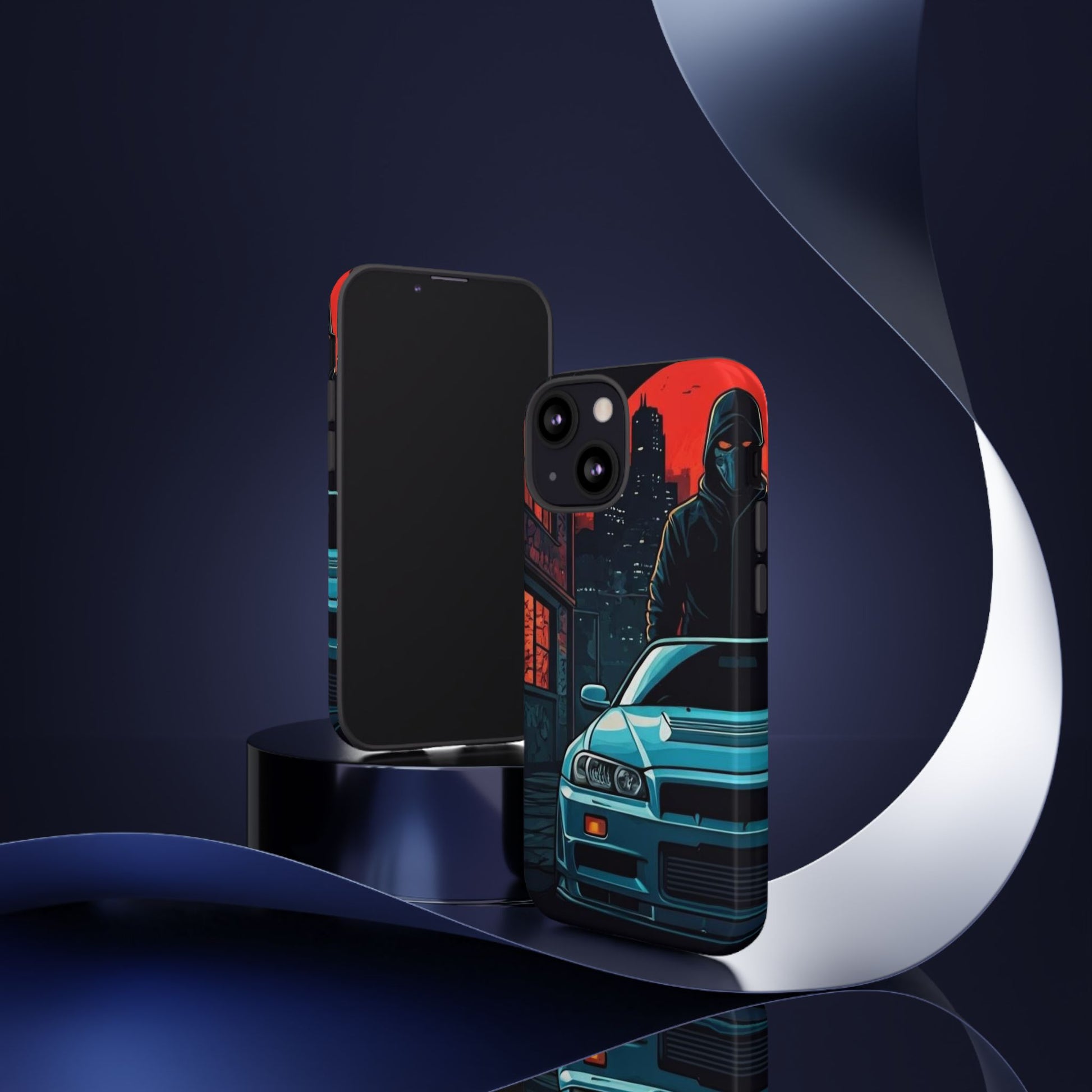 Nissan Skyline R34 Street Life-Dual Layer Ultra Tough Phone Case iPhone 13 Mini Glossy Printify by The Night Shift Automotive Apparel