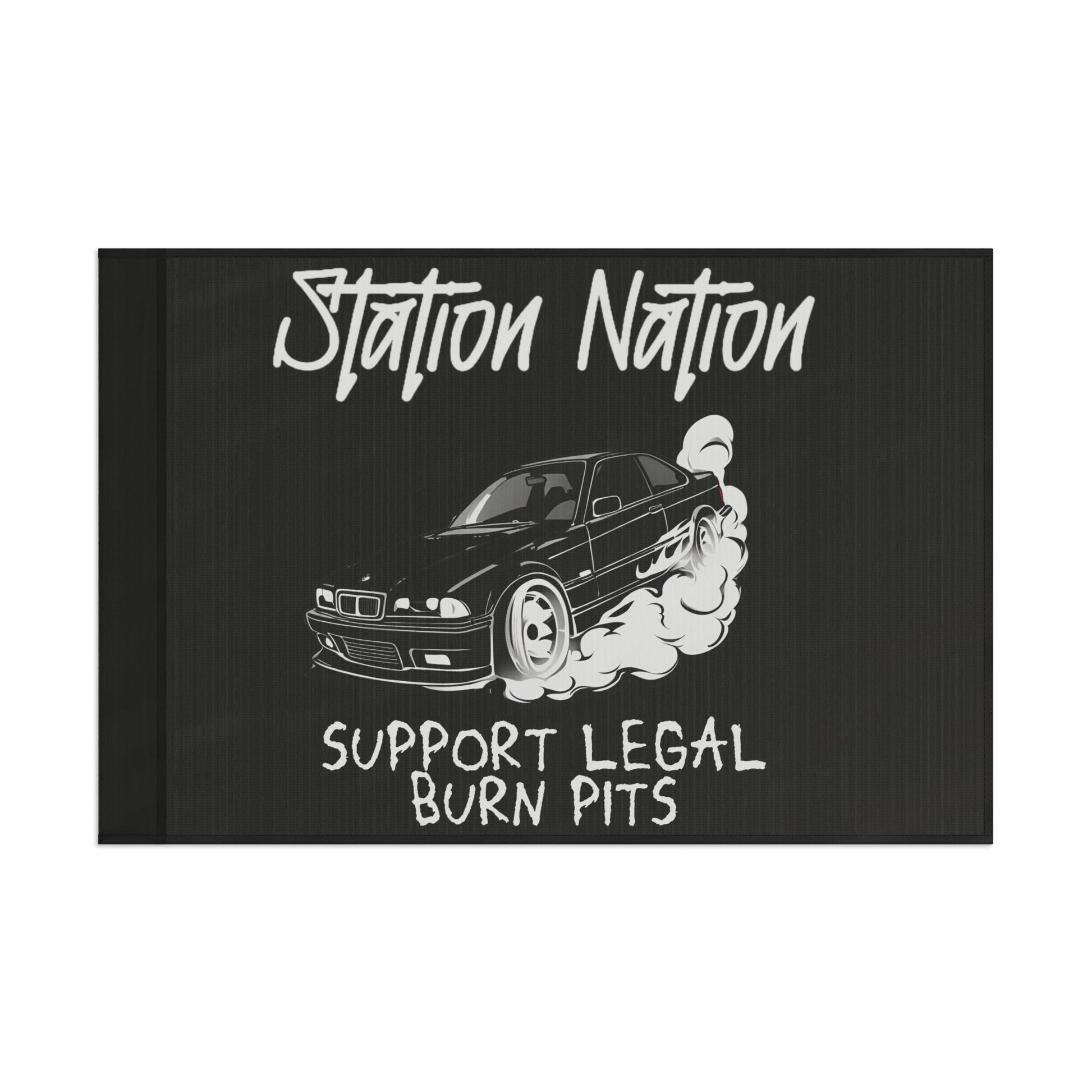 Station Nation-Support Legal Burn Pit Flags Printify by The Night Shift Automotive Apparel
