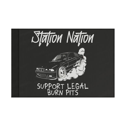 Station Nation-Support Legal Burn Pit Flags Printify by The Night Shift Automotive Apparel
