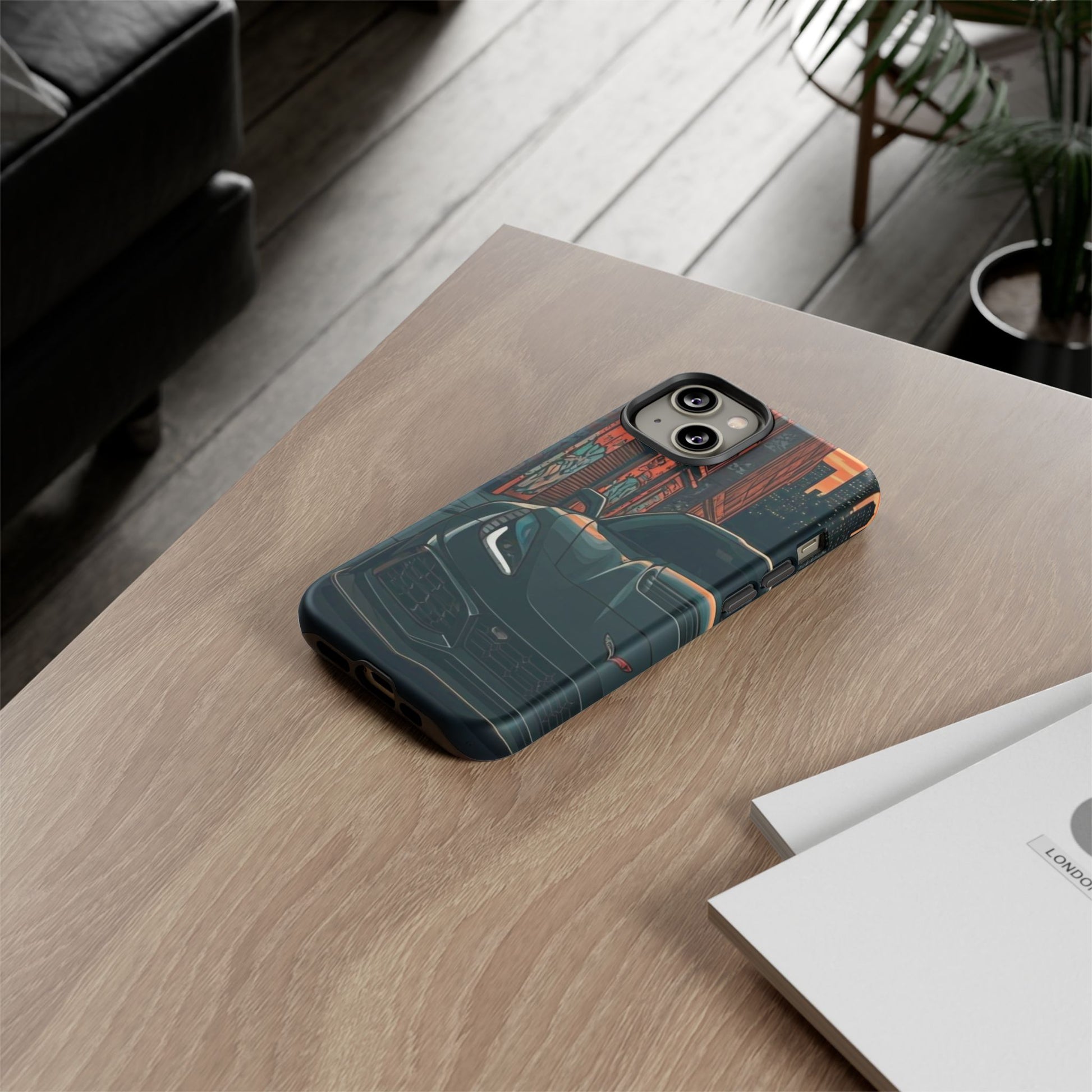 Chevy Corvette C7 Street Life-Dual Layer Ultra Tough Phone Case iPhone 14 Matte Printify by The Night Shift Automotive Apparel