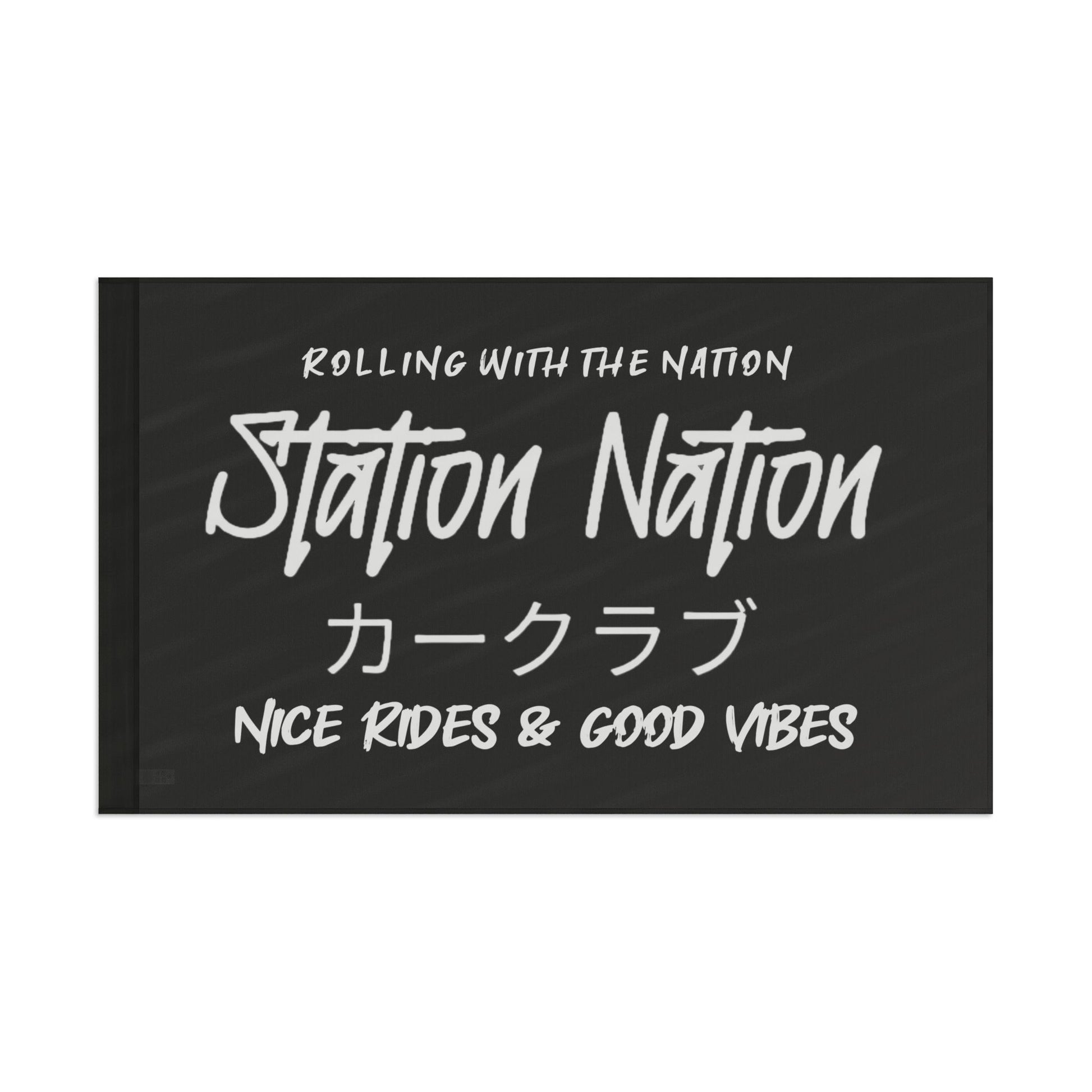 Station Nation-Rep Your Crew Flags Printify by The Night Shift Automotive Apparel