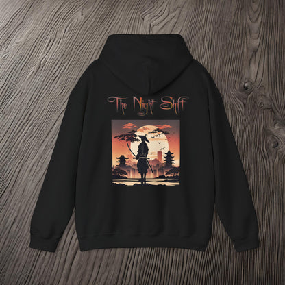 Samurai Full Moon Silhouette-Ultra Soft, Premium Hoodie Printify by The Night Shift Automotive Apparel