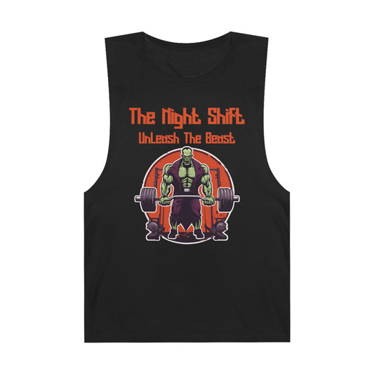 Unleash The Beast - Frankenstein Body Builder-Premium Unisex Barnard Tank Top Black Printify by The Night Shift Automotive Apparel