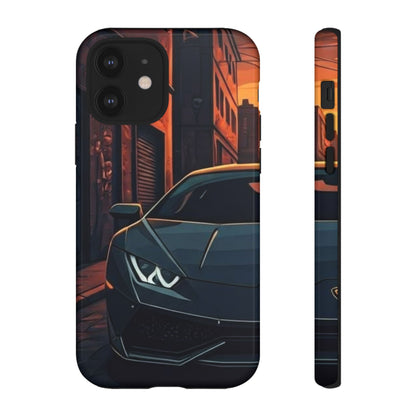 Lamborghini Huracan Street Life-Dual Layer Ultra Tough Phone Case iPhone 12 Glossy Printify by The Night Shift Automotive Apparel