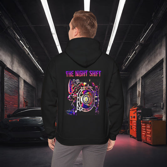13B-REW Synthwave- Premium, Ultra Soft Unisex Hoodie Black Printify by The Night Shift Automotive Apparel