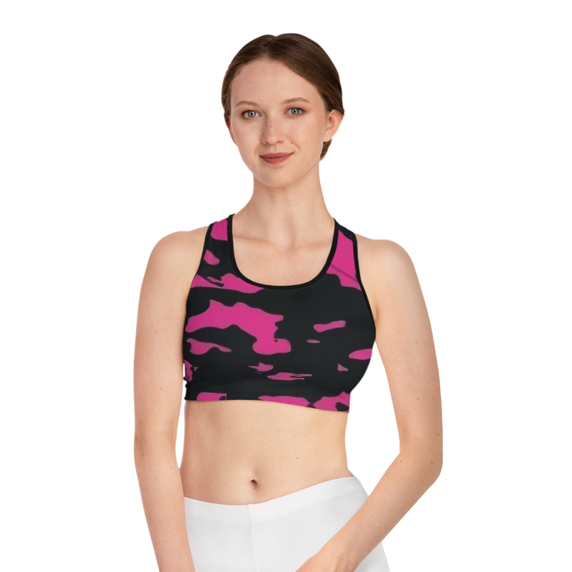 Women's Sports Bra Black stitching Printify by The Night Shift Automotive Apparel