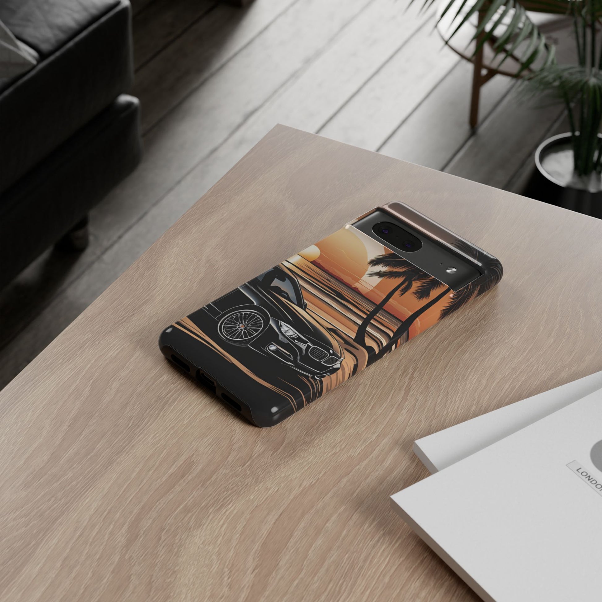 BMW Sunset On The Beach-Dual Layer Ultra Tough Phone Case Google Pixel 7 Glossy Printify by The Night Shift Automotive Apparel
